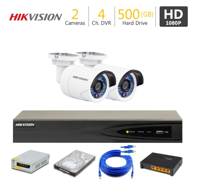 2 FHD CCTV Camera Package HIKVISION