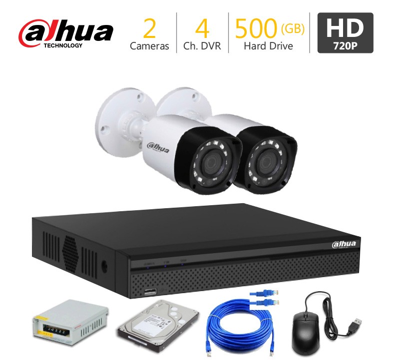 2 HD CCTV Cameras Package Dahua