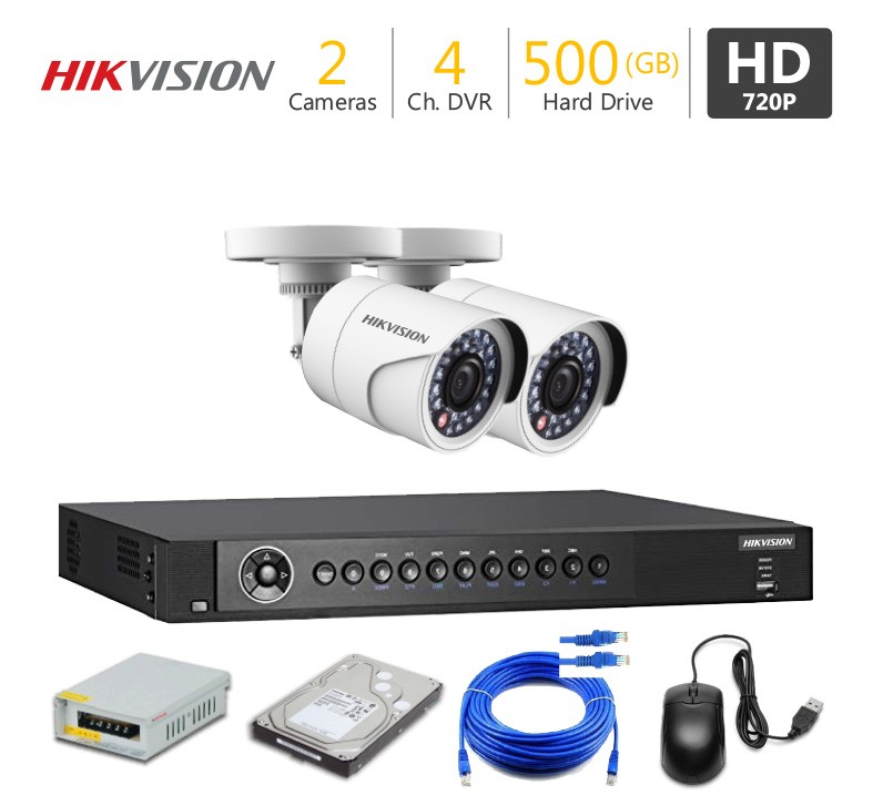 2 HD CCTV Cameras Package HIKVISION