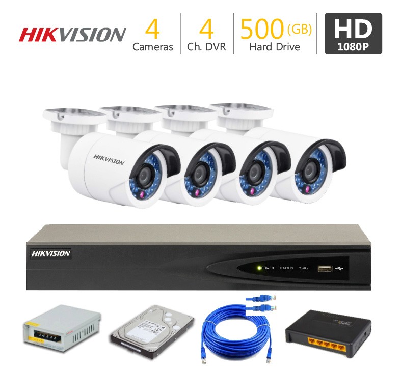 4 FHD CCTV Camera Package HIKVISION