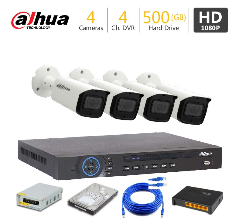 4 FHD CCTV Cameras Package Dahua