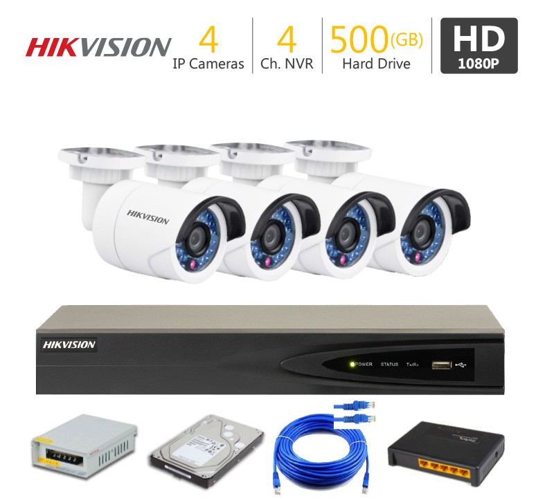 4 Full HD IP Camera Package HIKVISION