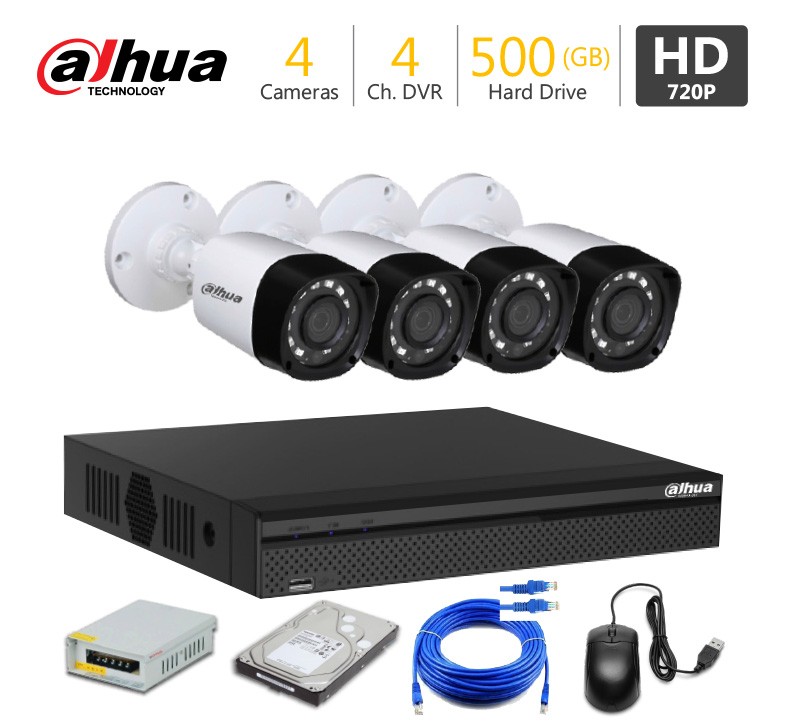 4 HD CCTV Cameras Package Dahua