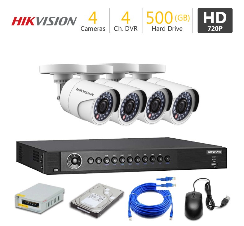 4 HD CCTV Cameras Package HIKVISION