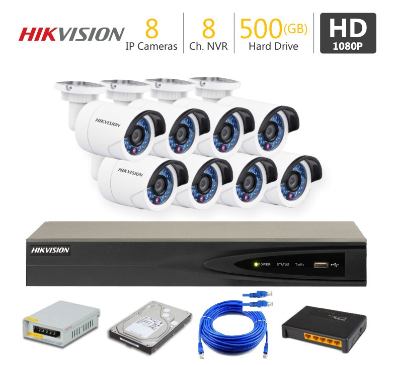 8 Full HD IP Camera Package HIKVISION
